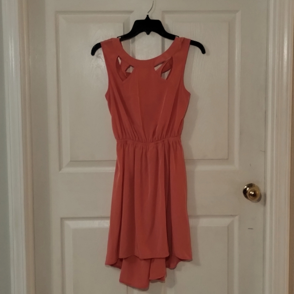 Coral Hi-Low Hem Dress